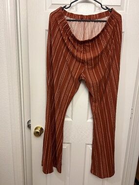 Striped Orange Plazzo Pants